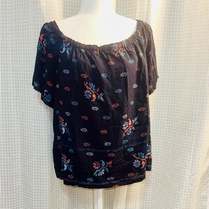 Beltaine Elegant Navy Floral Blouse